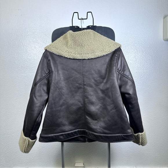 Universal Thread Sherling Lined Brown Leather Jacket Size XXL - Picture 4 of 8
